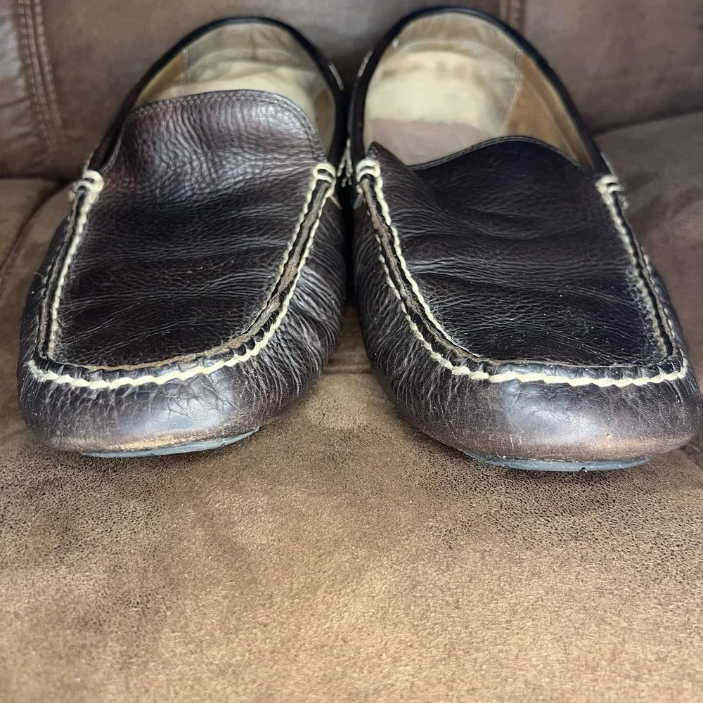 Frye Shoes Venetian Men 10.5 Brown Leather Driving Loafer Slip On Casual Office